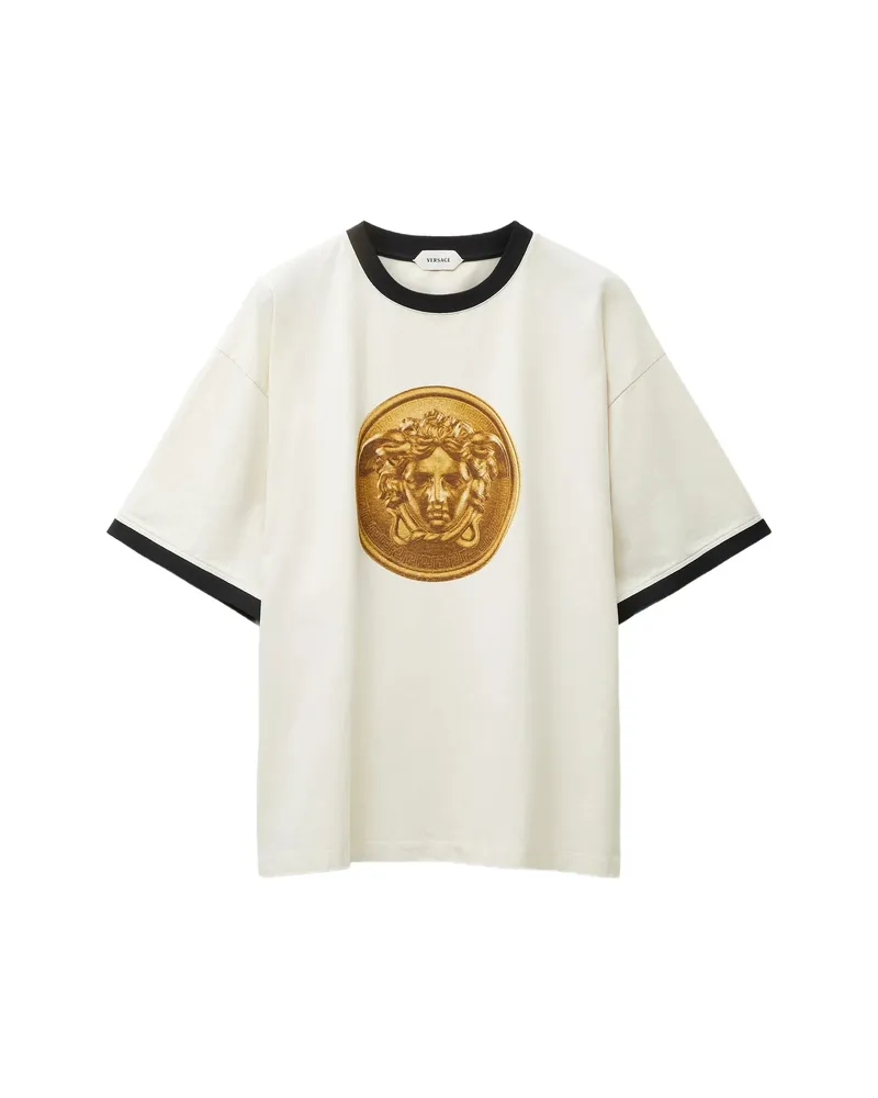 Versace Printed Cotton-jersey Regular T-shirt White