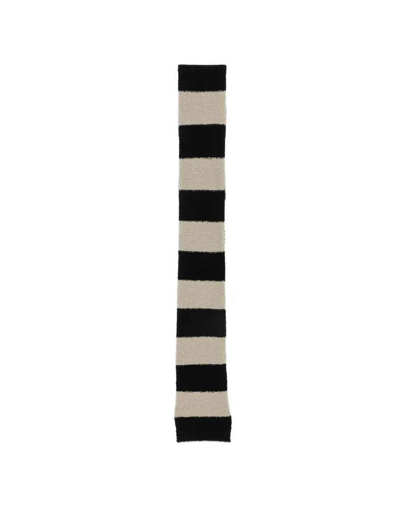 Roberto Collina Striped-pattern Scarf Black