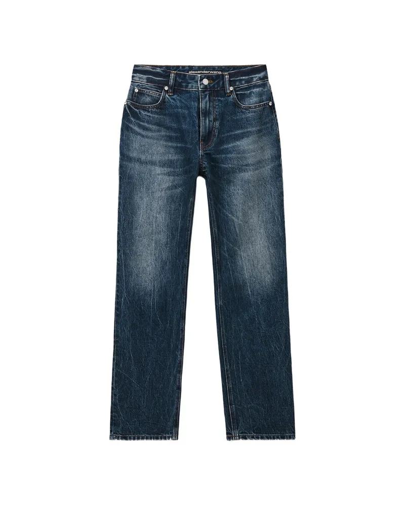 Alexander Wang High-rise Taper Jean W/ Crystal Stud Blue