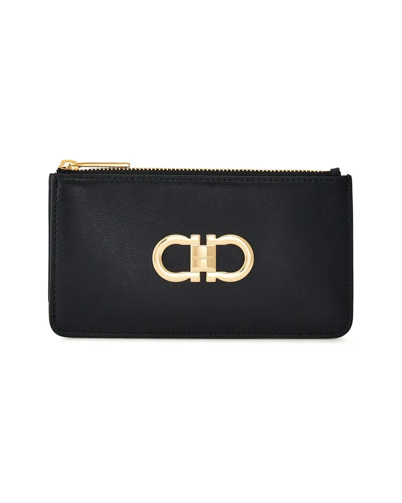 Ferragamo Gancini Leather Cardholder Black