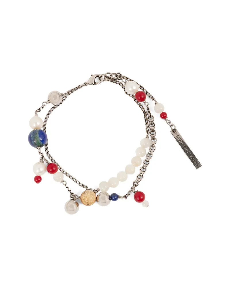 Dries van Noten Double-chain Charm Bracelet Silver