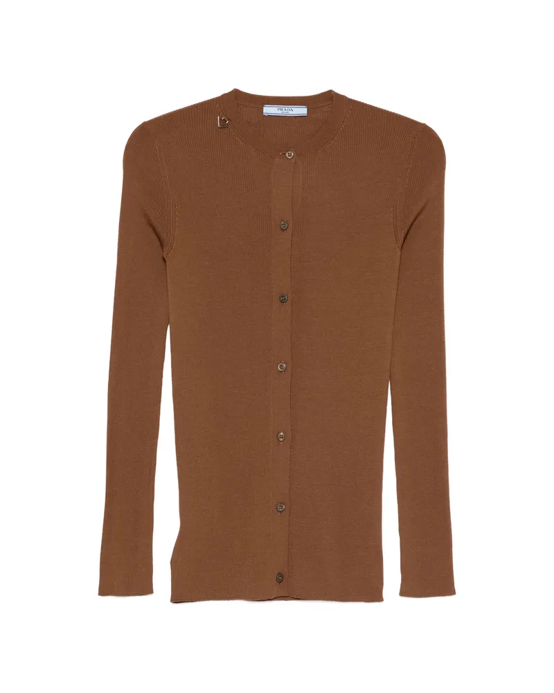 Prada Buttoned Cardigan Brown