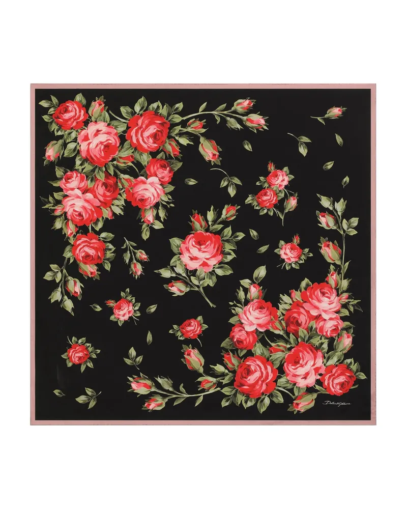 Dolce & Gabbana Floral-print Scarf Black