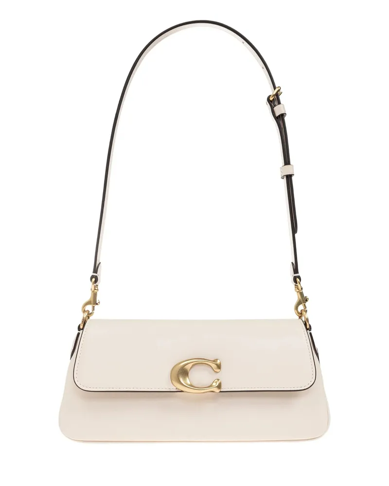 Coach Jet Clasp-detail Leather Shoulder Bag Neutrals
