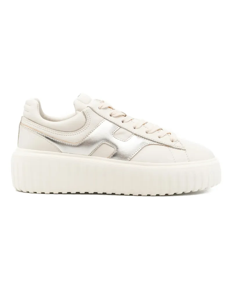 Hogan H-Stripes Platform Sneakers Neutrals
