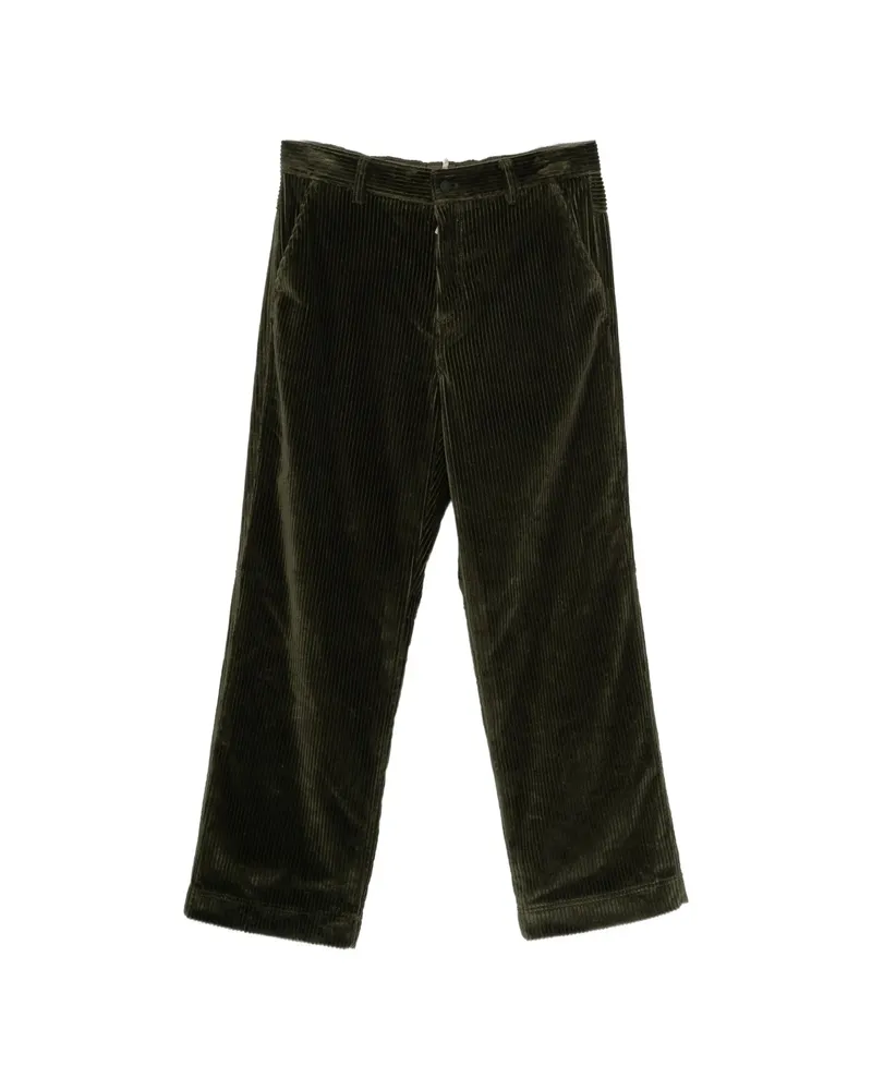 Moncler Corduroy Logo-patch Trousers Green