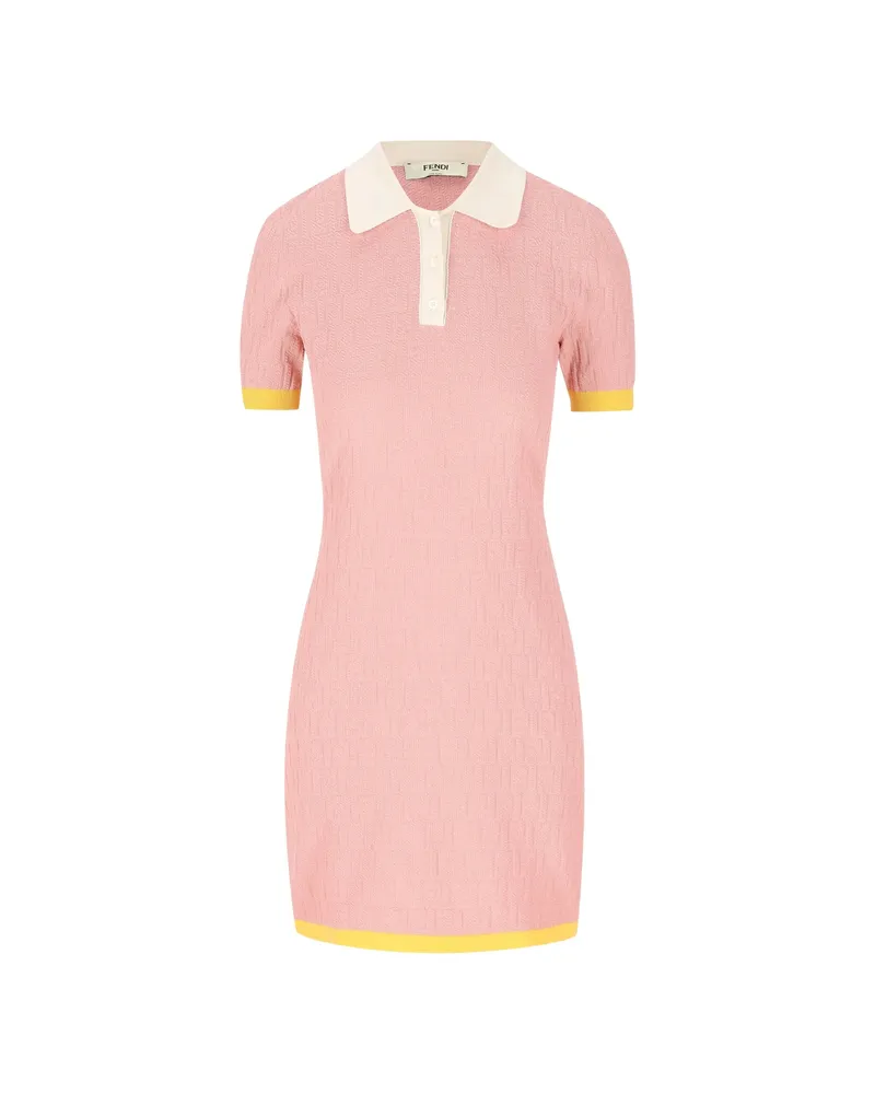 Fendi Logo-pattern Midi Dress Pink