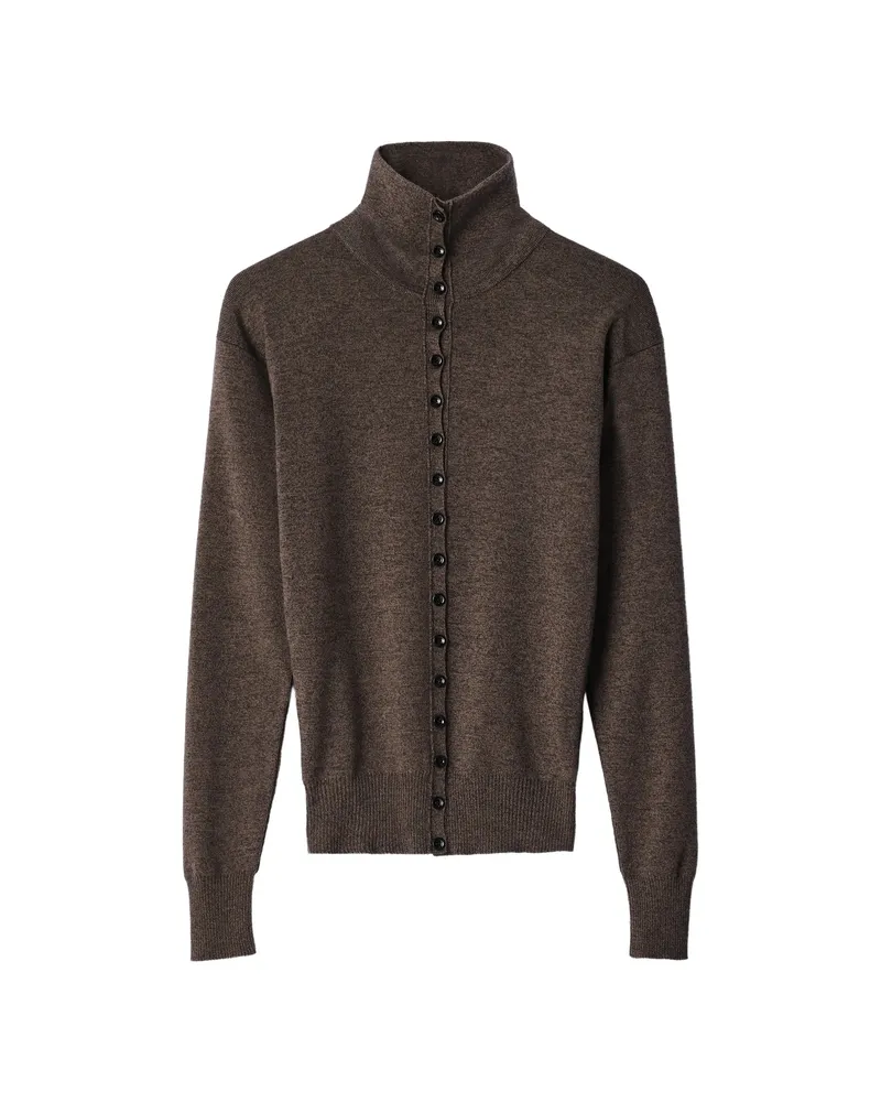 Christophe Lemaire Buttoned Top In Fine Wool Brown