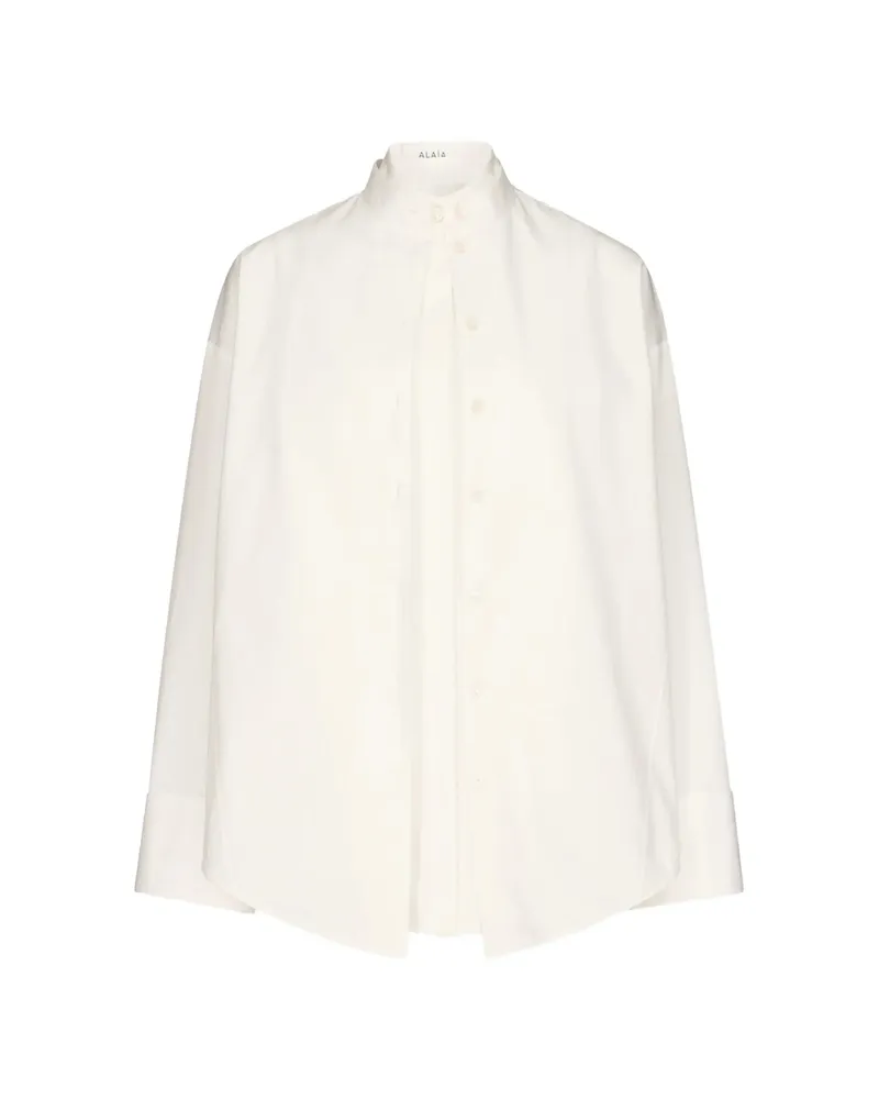 Alaïa Layered Poplin Shirt White