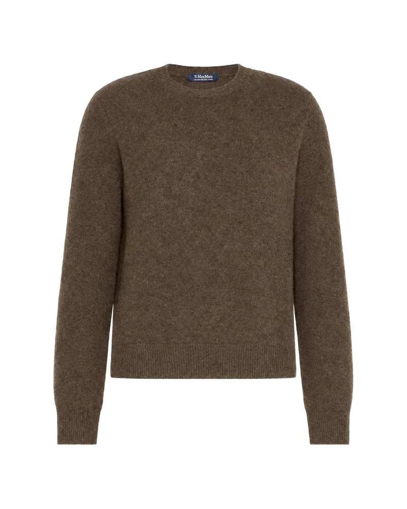 Max Mara Max Mara Logo-embroidered Elbow-patch Sweater Brown