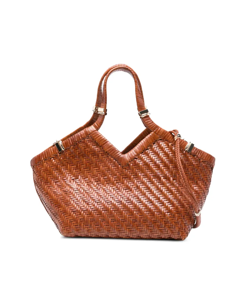 Benedetta Bruzziches Woven Leather Tote Bag Brown