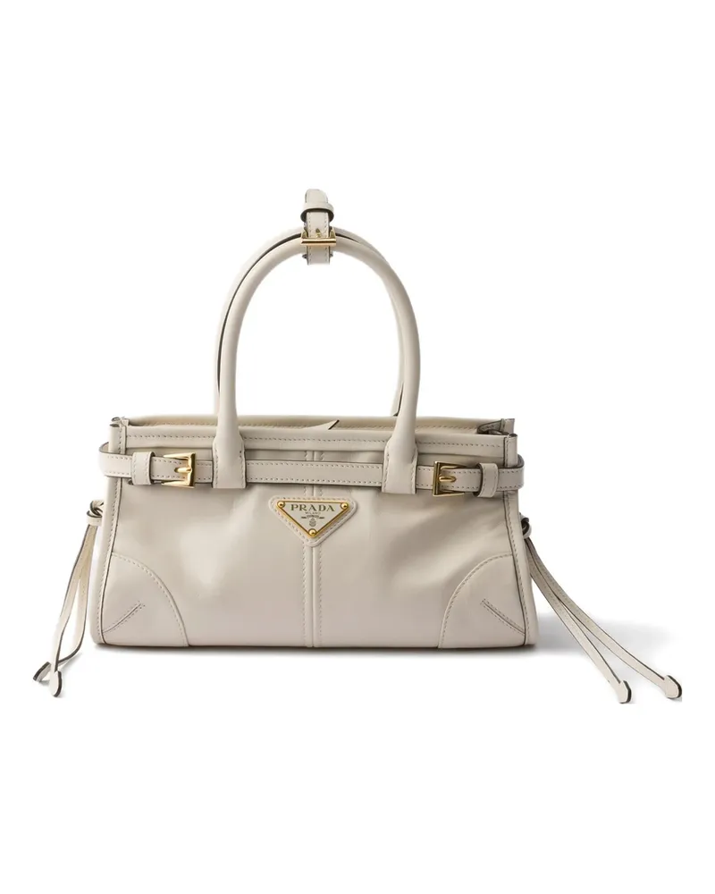 Prada Mini Bonnie Leather Tote Bag Neutrals