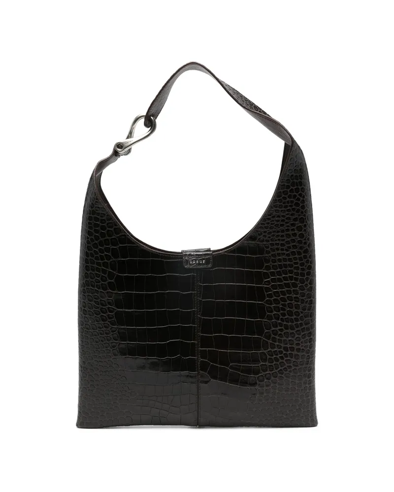 Soeur Mini Cosima Crocodile-effect Tote Bag Brown