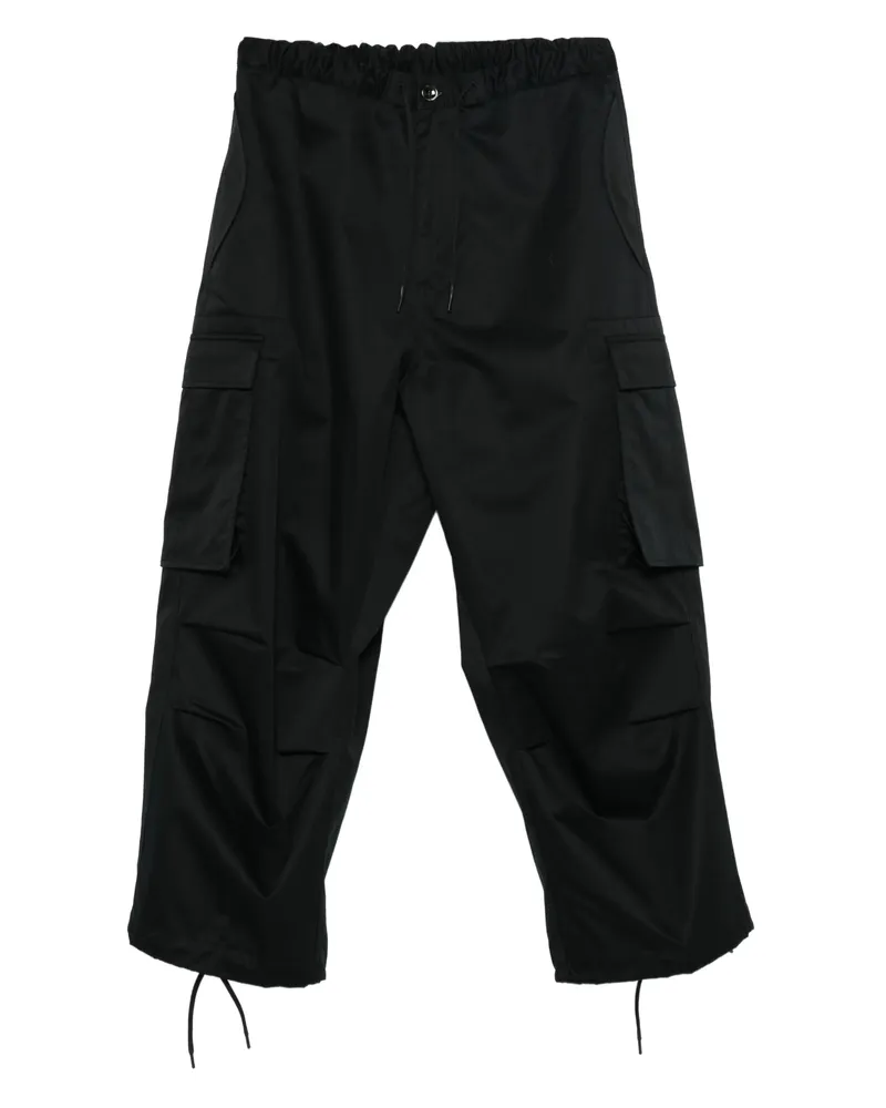 nine:inthe:morning Cargo Drawstring-waist Trousers Black