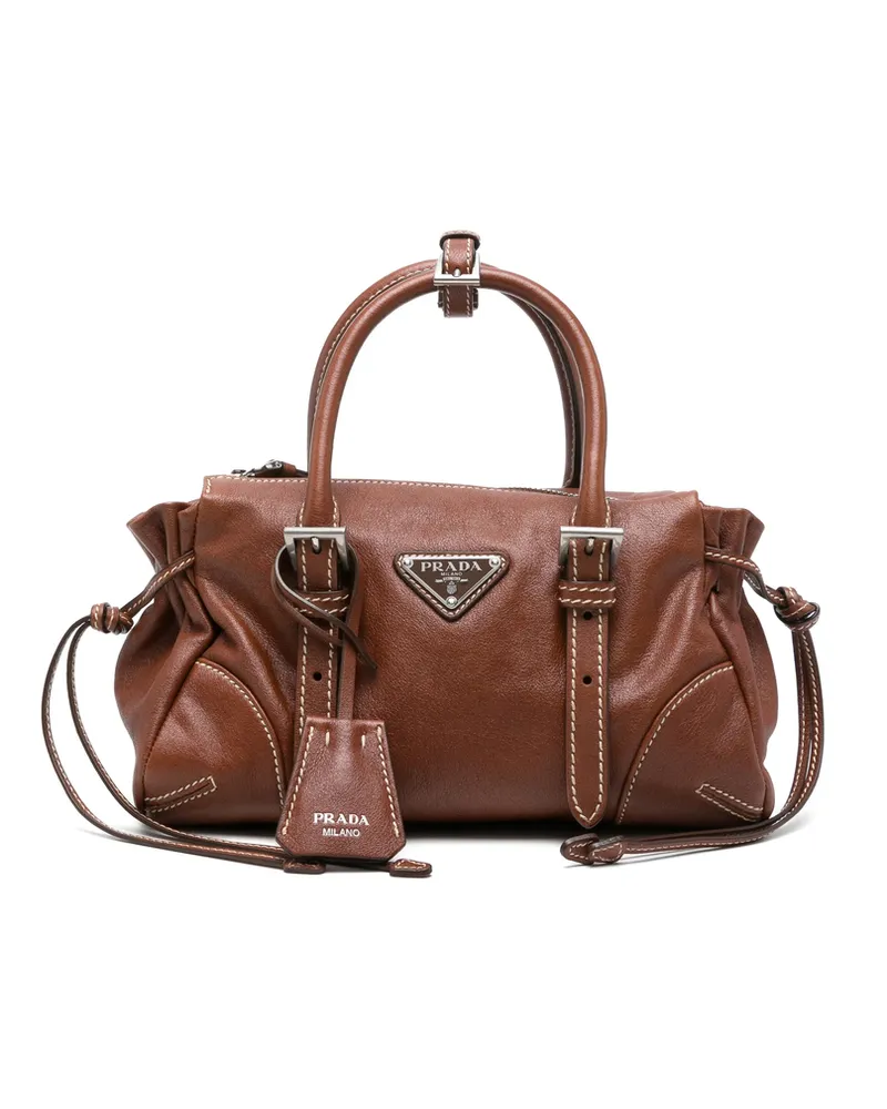 Prada Leather Tote Bag Brown