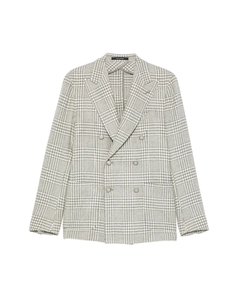 Tagliatore Double-breasted Check-pattern Blazer White