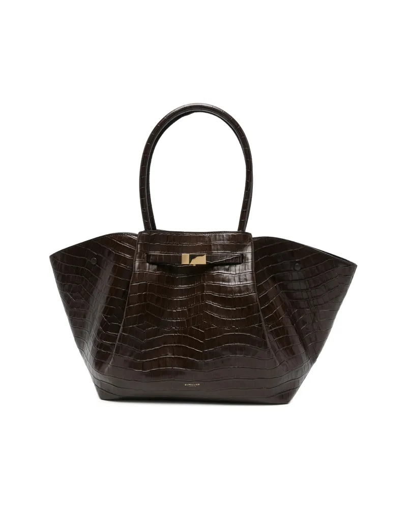 DeMELLIER New York Croc-effect Tote Bag Brown