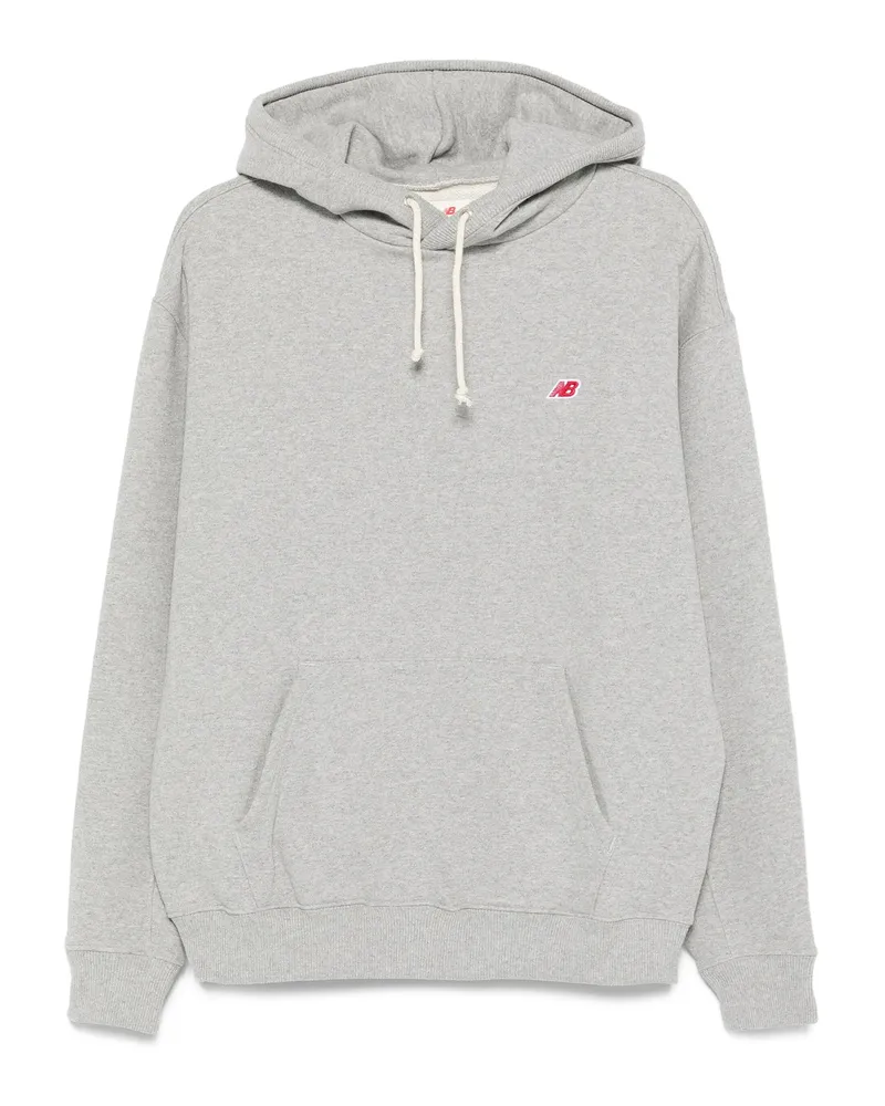New Balance Logo-embroidered Hoodie Grey