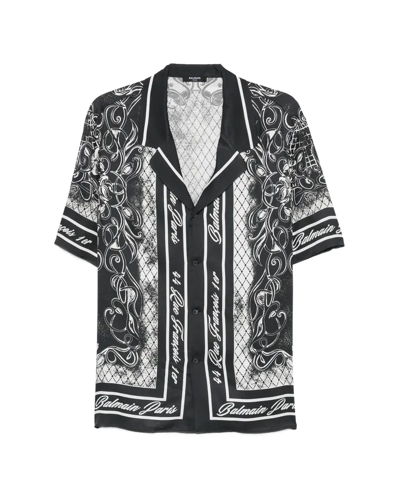 Balmain Baroque-print Shirt Black