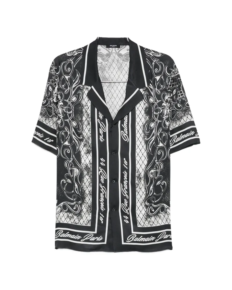 Balmain Baroque-print Shirt Black