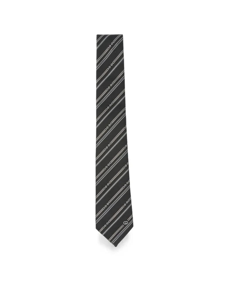 Gucci Interlocking G Horsebit Tie Black
