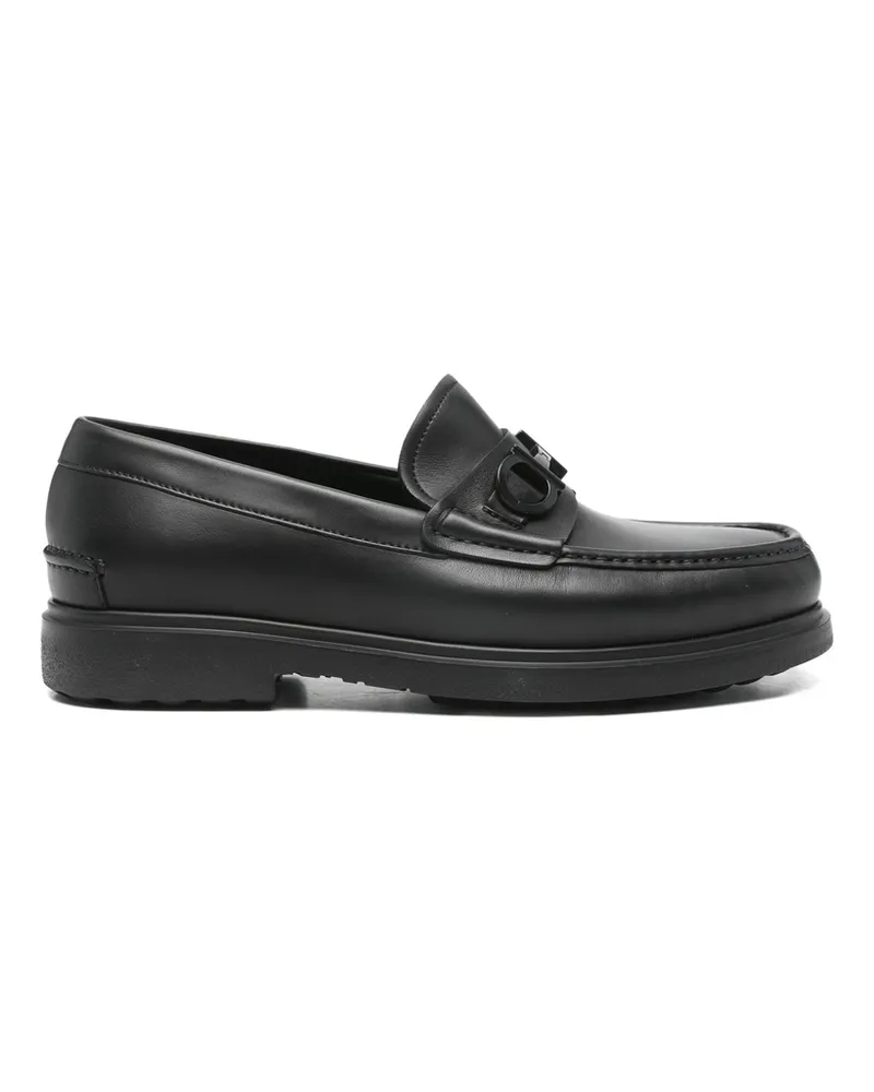 Ferragamo Tobia Leather Loafers Black