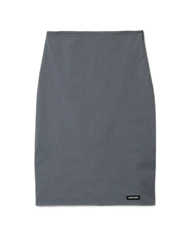 Miu Miu Stretch Poplin Skirt Grey