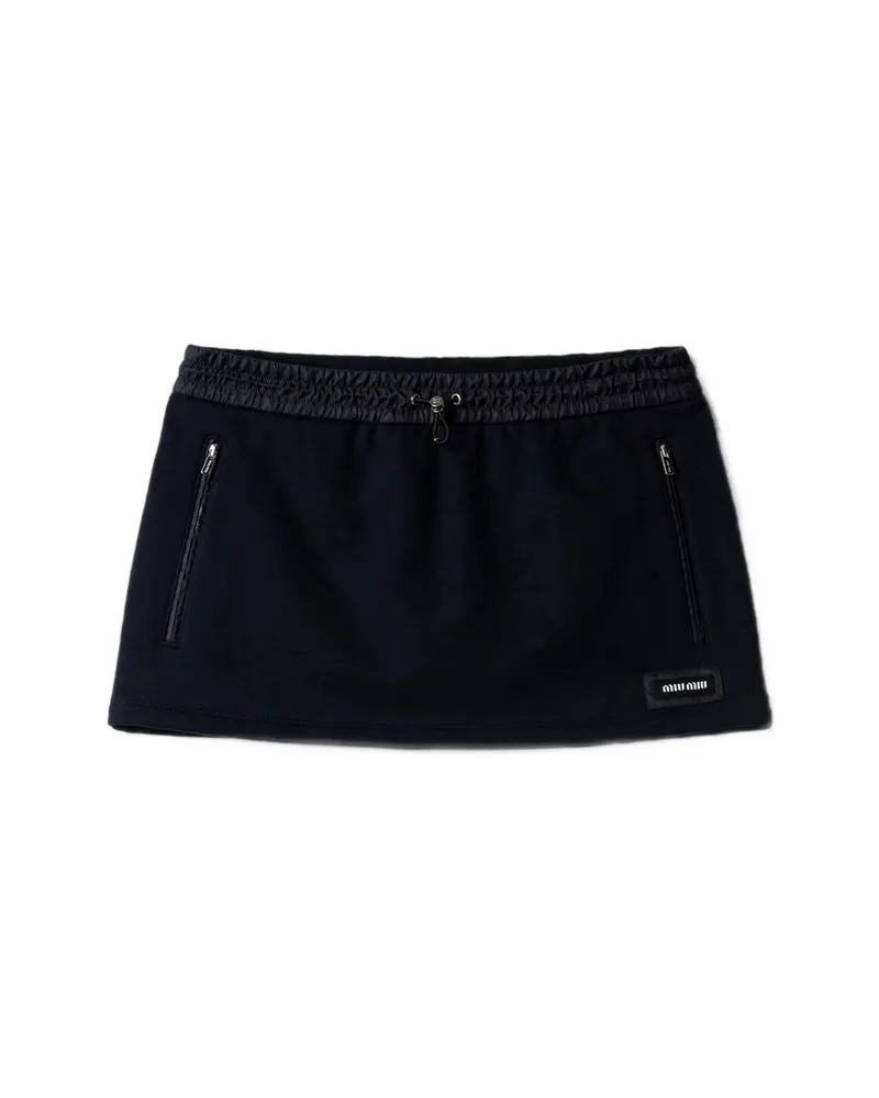 Miu Miu Cotton Fleece Miniskirt Blue