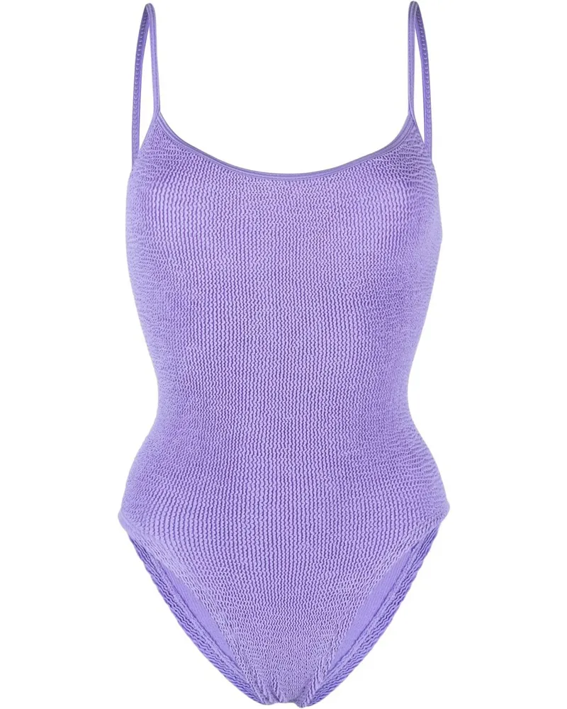 Hunza G Pamela Crinkle Swimsuit Purple