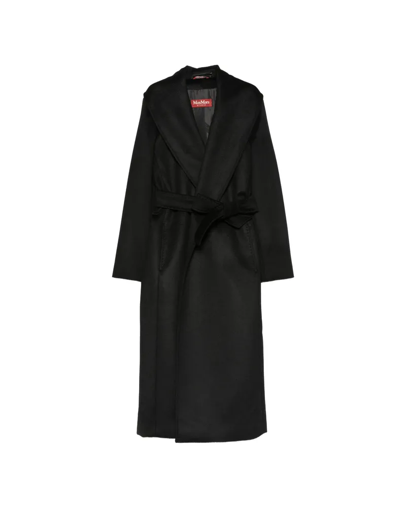 Max Mara Loriana Long-sleeve Belted Coat Black