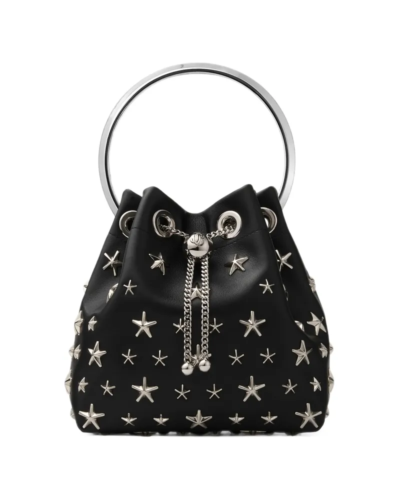 Jimmy Choo Bon Bon Star-studded Bucket Bag Black
