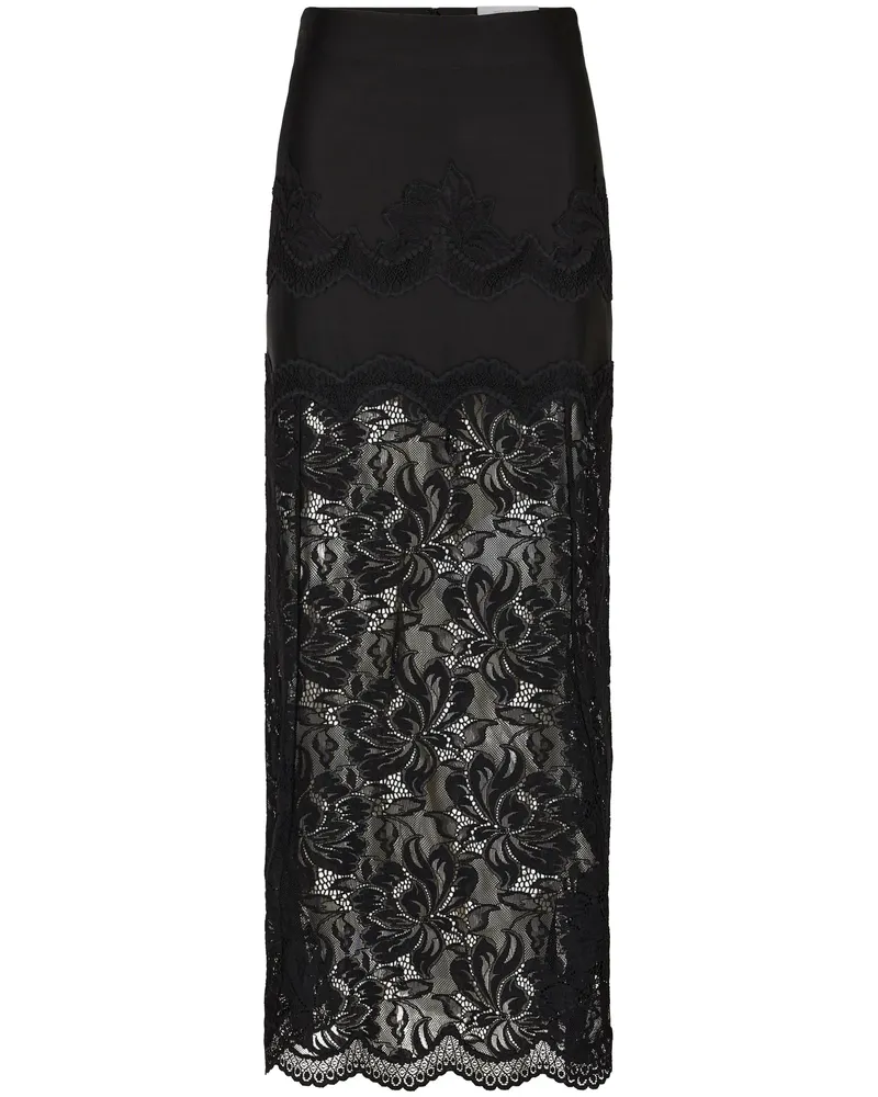 Paco Rabanne Lace Maxi Skirt Black