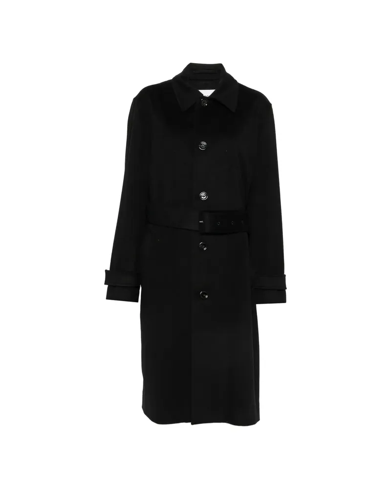LARDINI Belted Single-breasted Coat Black