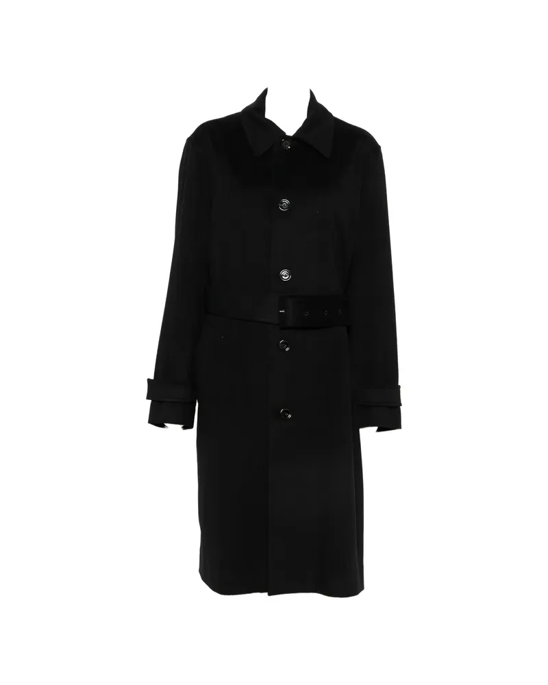 LARDINI Belted Single-breasted Coat Black