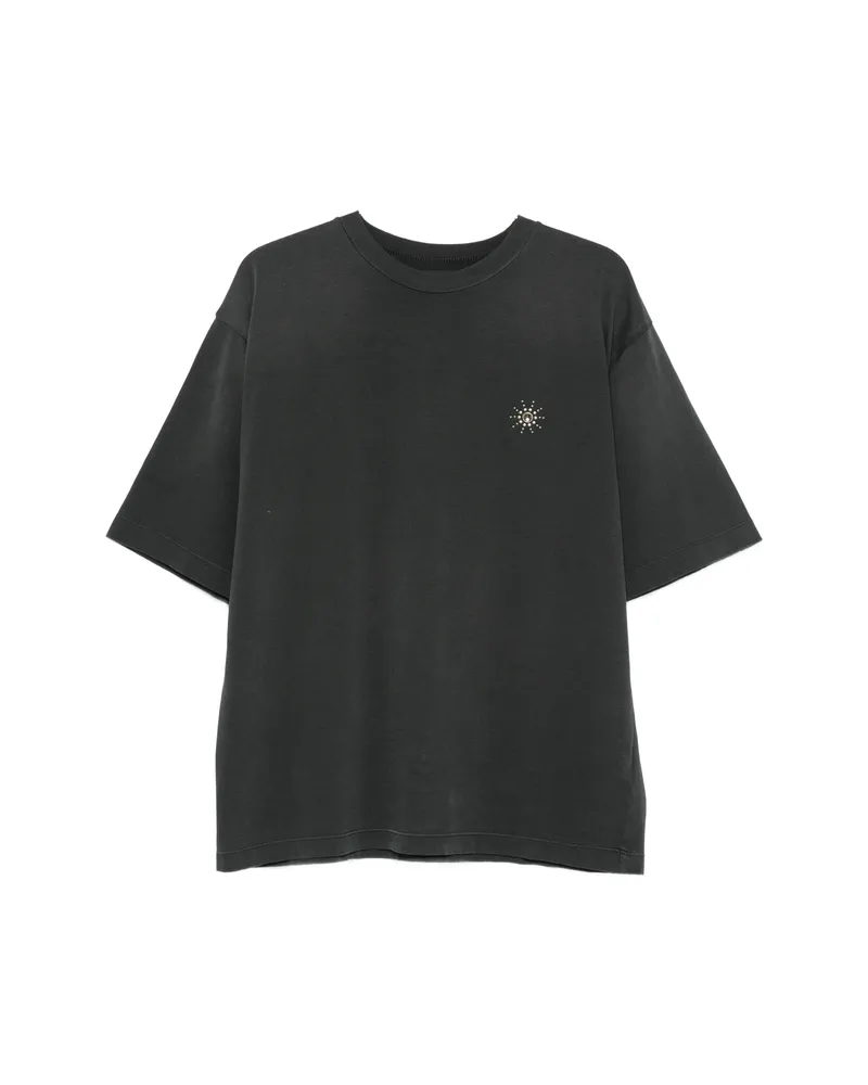 HTC Hollywood Trading Company Stud-embellished Logo-print T-shirt Black