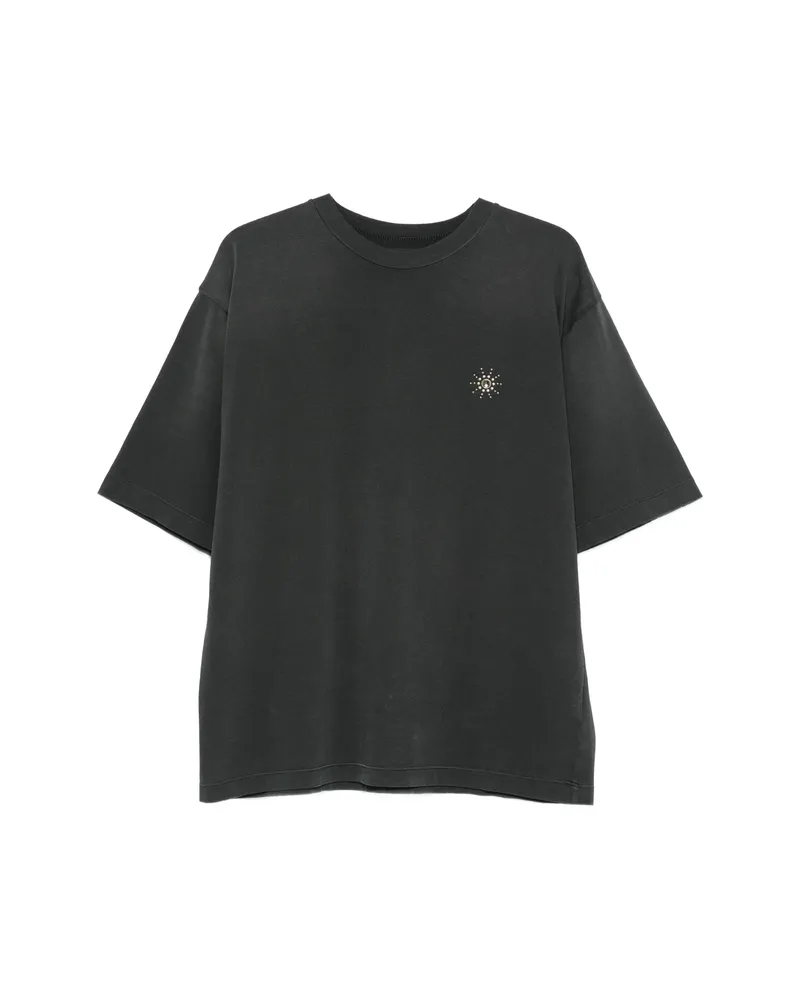 HTC Hollywood Trading Company Stud-embellished Logo-print T-shirt Black
