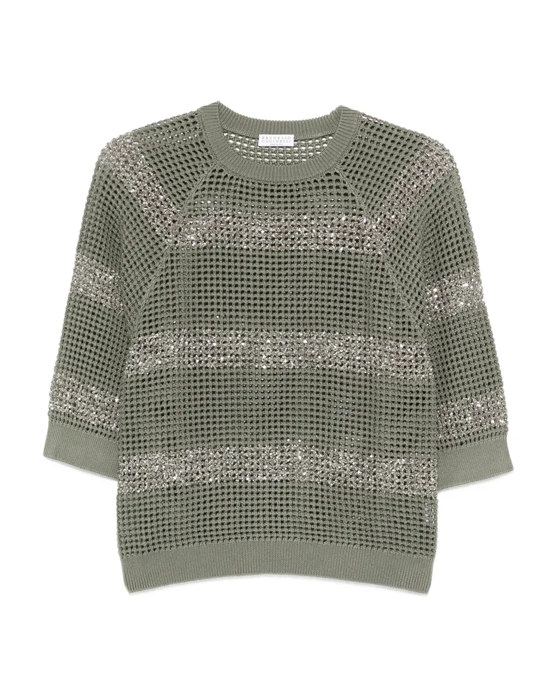 Brunello Cucinelli Sequin-embellished Jumper Green