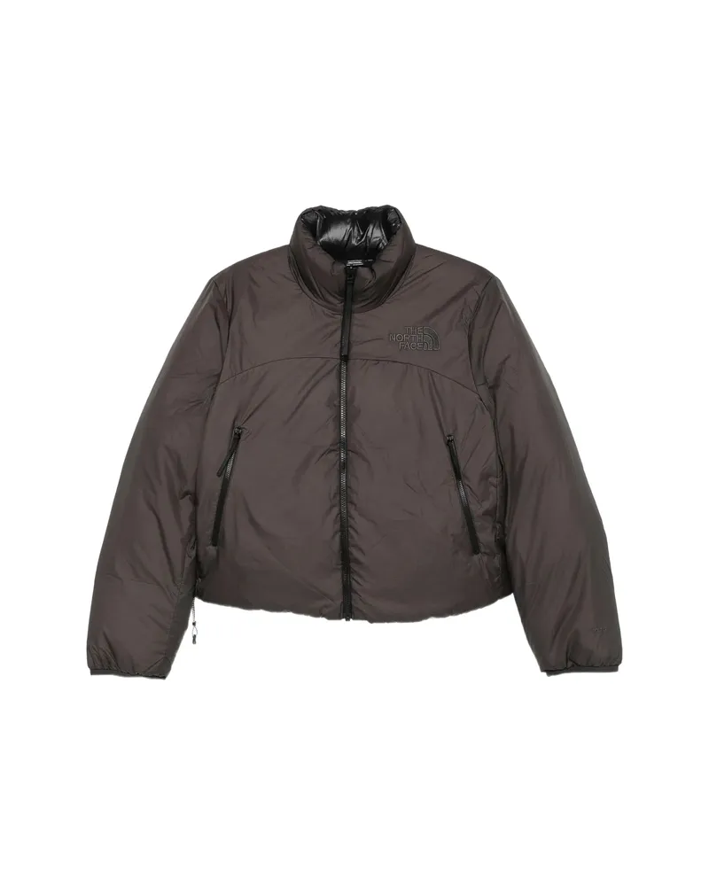 The North Face Logo-embroidered Reversible Puffer Jacket Grey