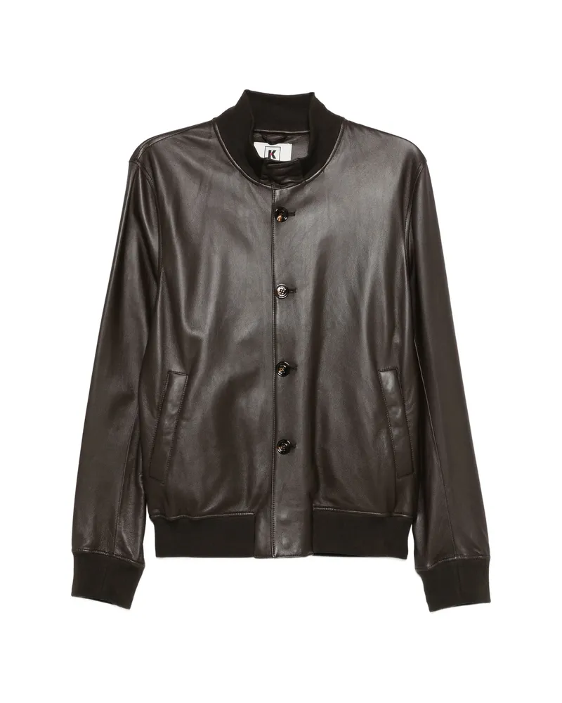 KIRED Buttoned Leather Jacket Brown