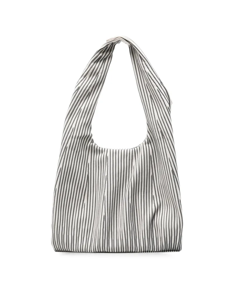 CFCL Large Dayfuku Striped Pleated Shoulder Bag Neutrals