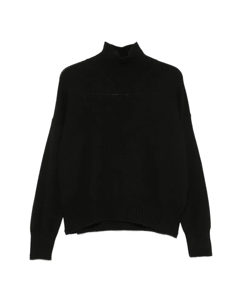ARAGONA Roll-neck Ribbed-trim Sweater Black