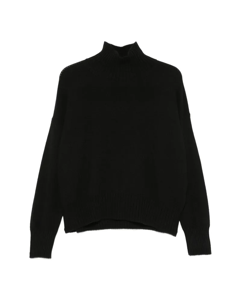 ARAGONA Roll-neck Ribbed-trim Sweater Black