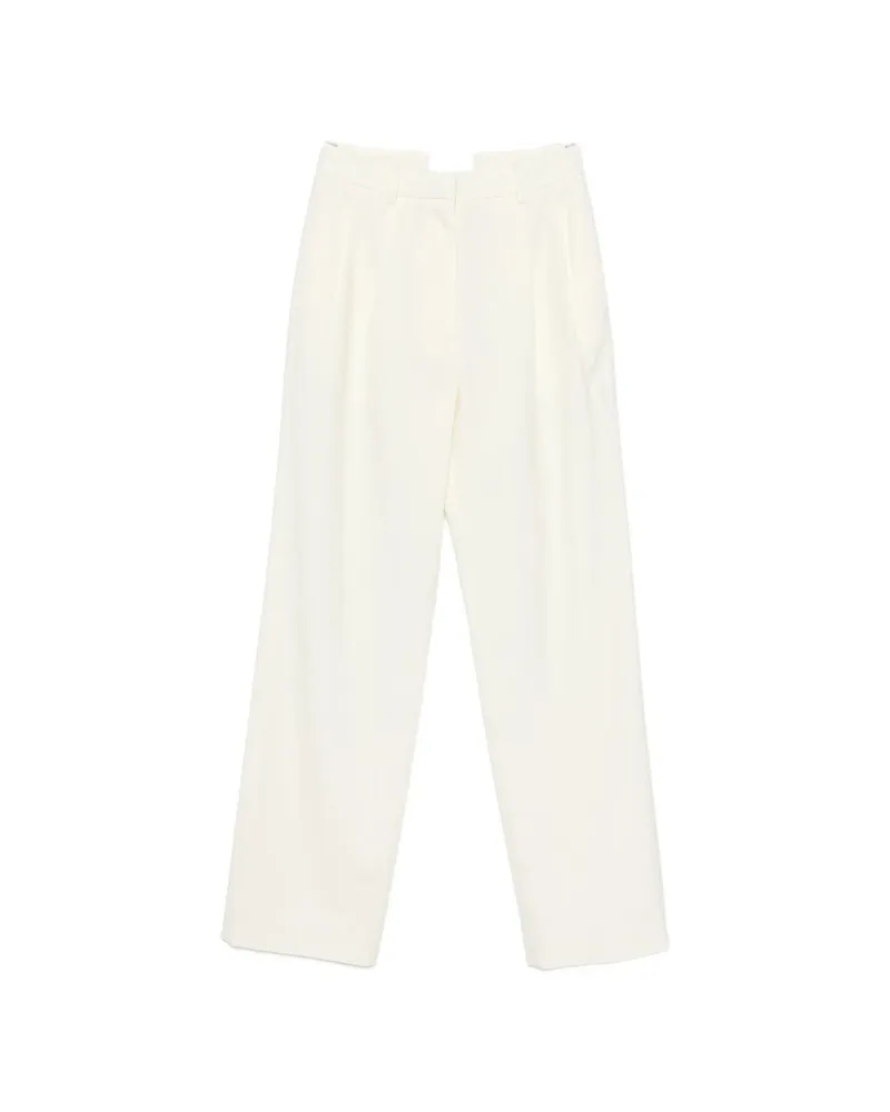 LARDINI Pleat-detail Wide-leg Trousers Neutrals