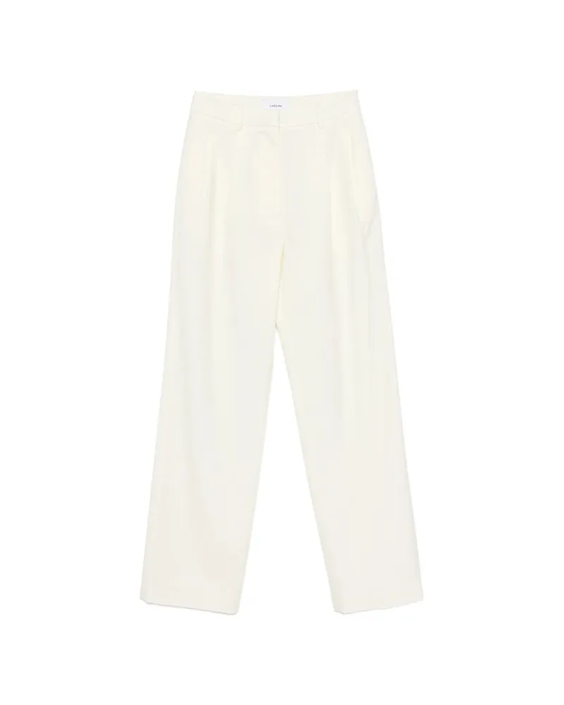 LARDINI Pleat-detail Wide-leg Trousers Neutrals