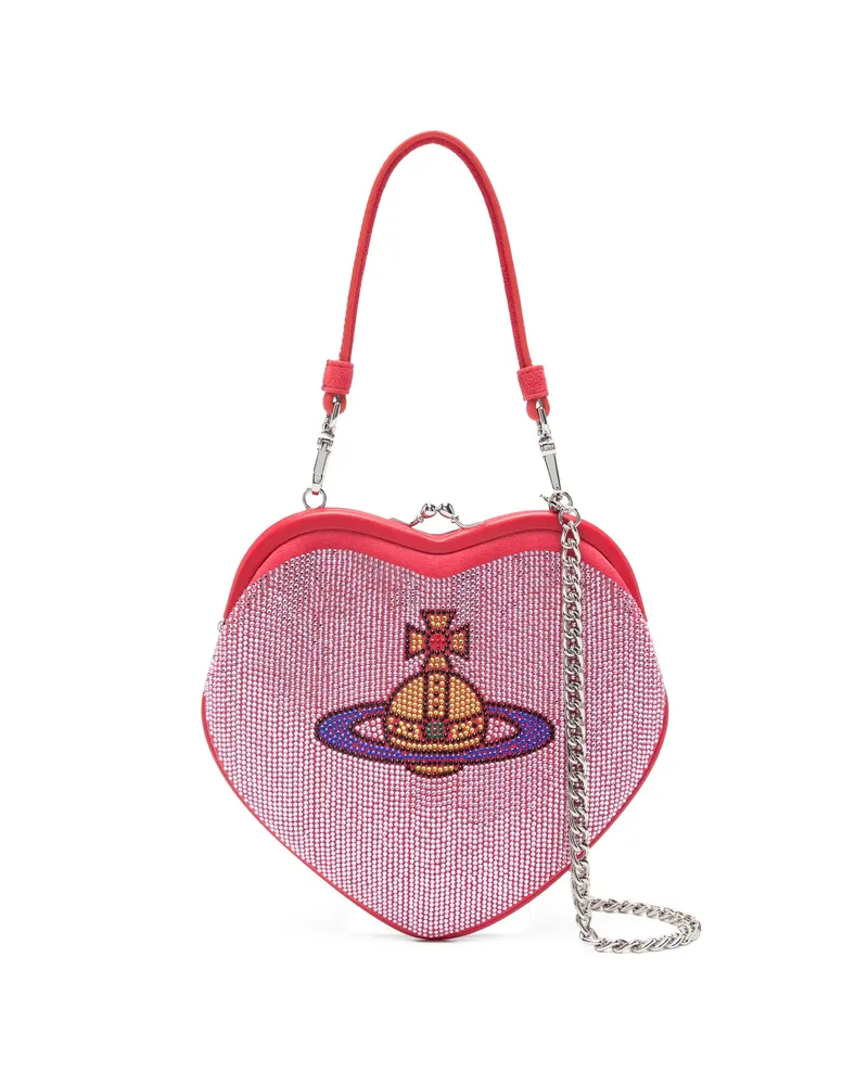 Vivienne Westwood Belle Heart-frame Hotfix Tote Bag Red