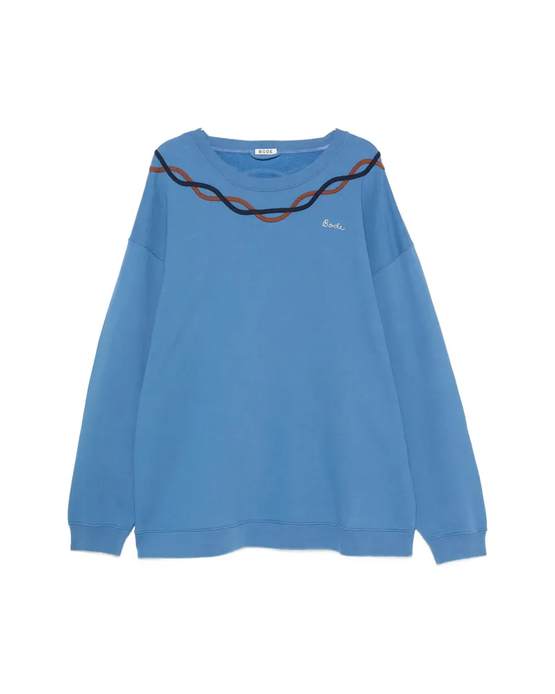 BODE Sidewinder Embroidered-logo Sweatshirt Blue