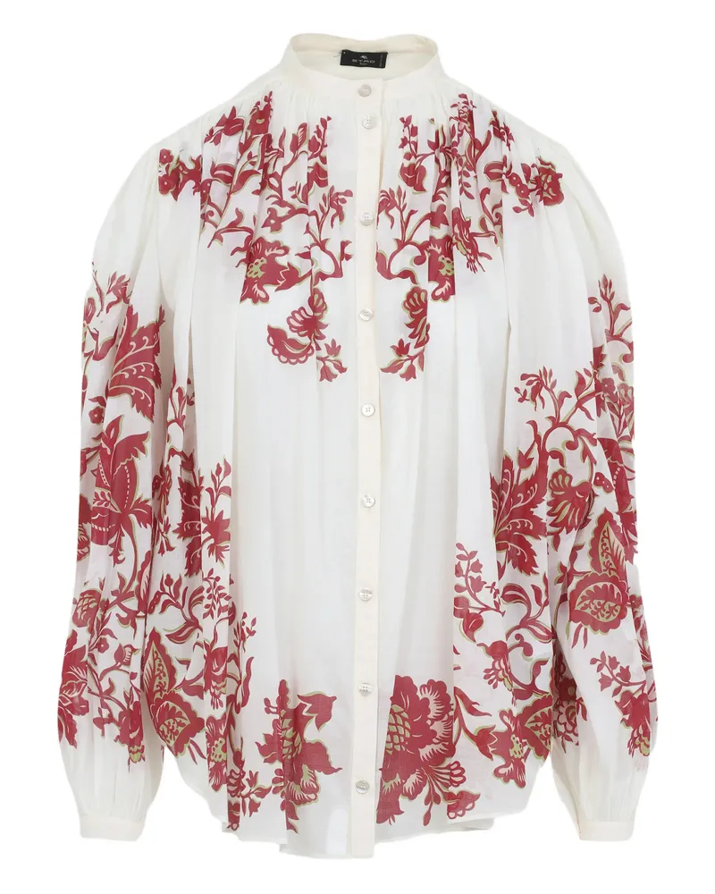 Etro Floral-print Buttoned Shirt White
