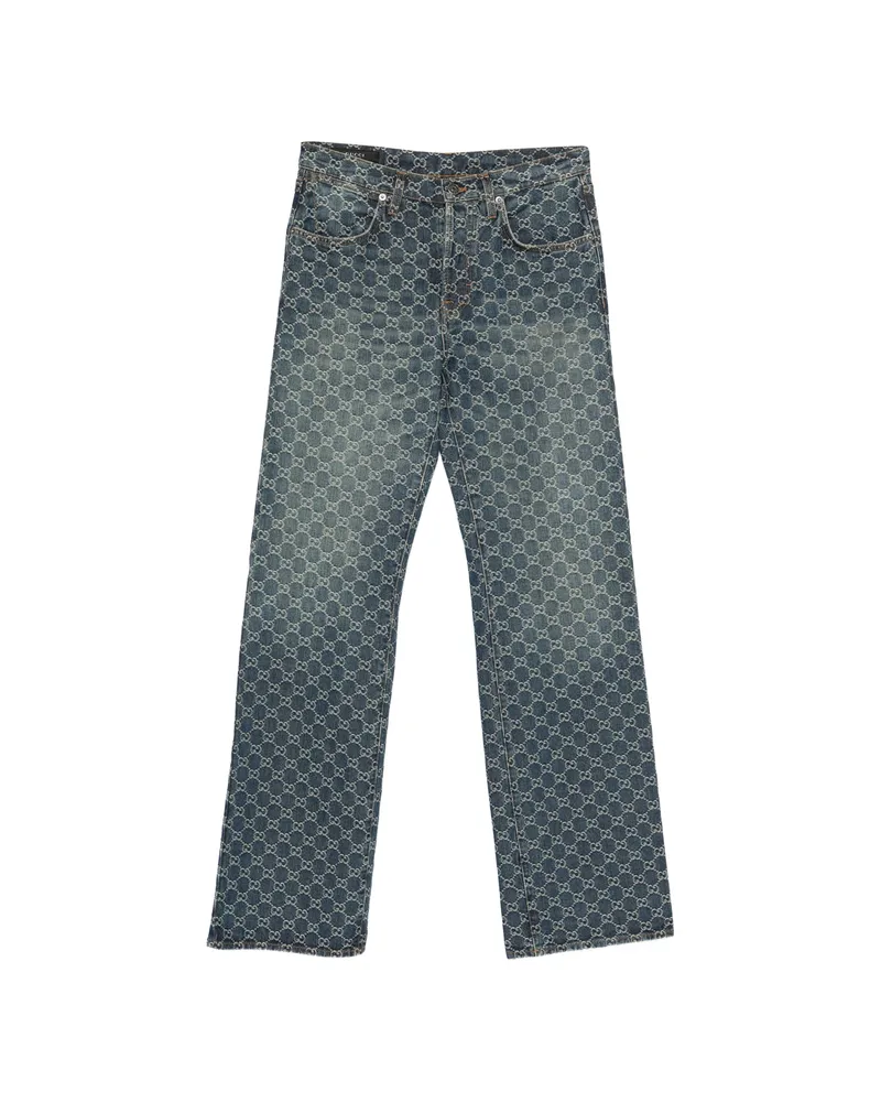 Gucci Monogram-pattern Jeans Blue