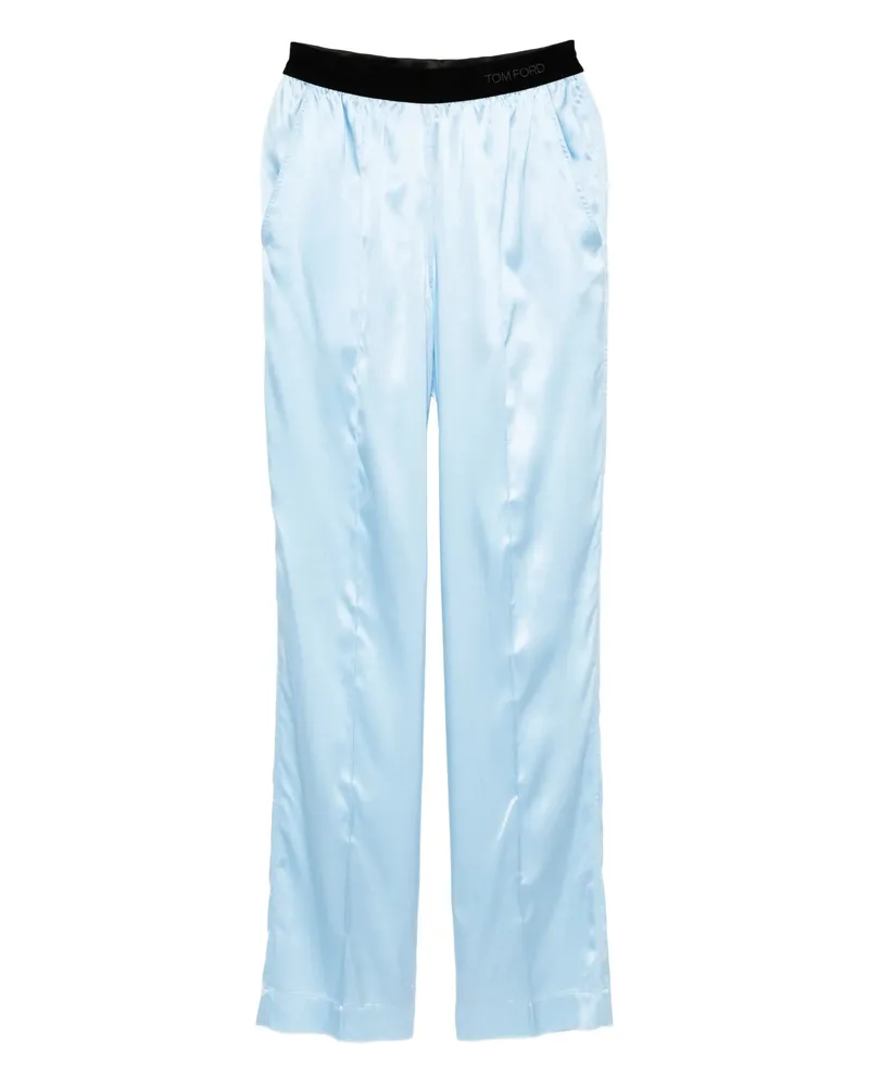 Tom Ford Satin Trousers Blue