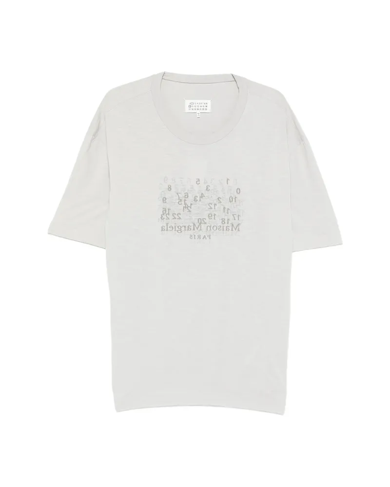 Maison Margiela Logo-embroidered T-Shirt Grey